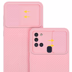 Cadorabo Case for Samsung Galaxy A21s Protective Cover made of flexible TPU Etui silicone and with camera protection - Bonbon Pink