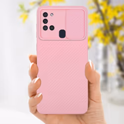 Cadorabo Case for Samsung Galaxy A21s Protective Cover made of flexible TPU Etui silicone and with camera protection - Bonbon Pink