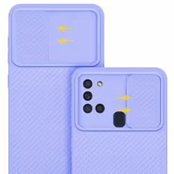 Cadorabo Case for Samsung Galaxy A21s Protective Cover made of flexible TPU Etui silicone and with camera protection - Bonbon Purple