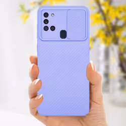 Cadorabo Case for Samsung Galaxy A21s Protective Cover made of flexible TPU Etui silicone and with camera protection - Bonbon Purple