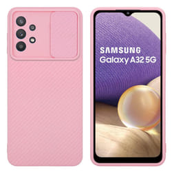 Cadorabo Case for Samsung Galaxy A32 5G Protective Cover made of flexible TPU Etui silicone and with camera protection - Bonbon Pink