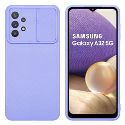 Cadorabo Case for Samsung Galaxy A32 5G Protective Cover made of flexible TPU Etui silicone and with camera protection - Bonbon Purple