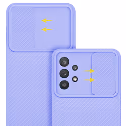 Cadorabo Case for Samsung Galaxy A32 5G Protective Cover made of flexible TPU Etui silicone and with camera protection - Bonbon Purple