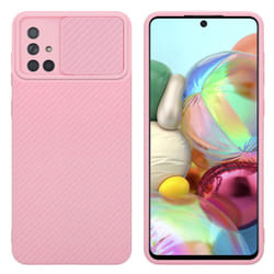 Cadorabo Case for Samsung Galaxy A71 4G Protective Cover made of flexible TPU Etui silicone and with camera protection - Bonbon Pink