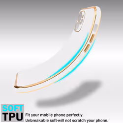 Cadorabo Case for Apple iPhone 11 Protective Cover made of flexible TPU Etui silicone and with camera protection - Glossy White - Gold