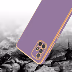 Cadorabo Case for Samsung Galaxy A71 4G Protective Cover made of flexible TPU Etui silicone and with camera protection - Glossy Purple - Gold