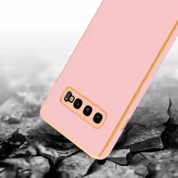 Cadorabo Case for Samsung Galaxy S10 4G Protective Cover made of flexible TPU Etui silicone and with camera protection - Glossy Pink - Gold
