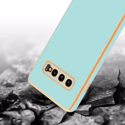 Cadorabo Case for Samsung Galaxy S10 PLUS Protective Cover made of flexible TPU Etui silicone and with camera protection - Glossy Mint Green - Gold