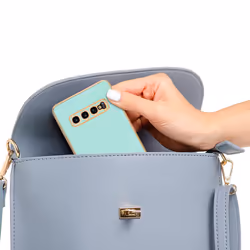 Cadorabo Case for Samsung Galaxy S10 PLUS Protective Cover made of flexible TPU Etui silicone and with camera protection - Glossy Mint Green - Gold