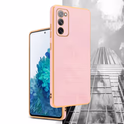 Cadorabo Case for Samsung Galaxy S20 FE Protective Cover made of flexible TPU Etui silicone and with camera protection - Glossy Pink - Gold