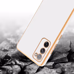 Cadorabo Case for Samsung Galaxy S20 FE Protective Cover made of flexible TPU Etui silicone and with camera protection - Glossy White - Gold