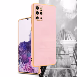 Cadorabo Case for Samsung Galaxy S20 PLUS Protective Cover made of flexible TPU Etui silicone and with camera protection - Glossy Pink - Gold