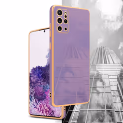 Cadorabo Case for Samsung Galaxy S20 PLUS Protective Cover made of flexible TPU Etui silicone and with camera protection - Glossy Purple - Gold
