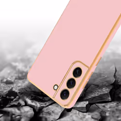 Cadorabo Case for Samsung Galaxy S21 5G Protective Cover made of flexible TPU Etui silicone and with camera protection - Glossy Pink - Gold