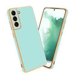 Cadorabo Case for Samsung Galaxy S21 5G Protective Cover made of flexible TPU Etui silicone and with camera protection - Glossy Mint Green - Gold
