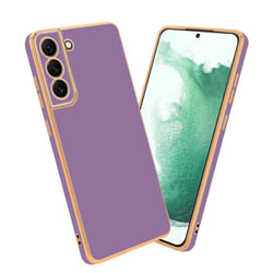 Cadorabo Case for Samsung Galaxy S21 PLUS Protective Cover made of flexible TPU Etui silicone and with camera protection - Glossy Purple - Gold