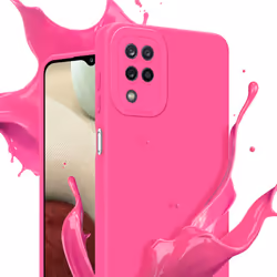Cadorabo Case for Samsung Galaxy A12 / M12 Protective Cover made of flexible TPU Etui silicone - FLUID HOTPINK