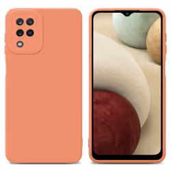 Cadorabo Case for Samsung Galaxy A12 / M12 Protective Cover made of flexible TPU Etui silicone - FLUID LIGHT ORANGE