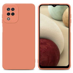 Cadorabo Case for Samsung Galaxy A12 / M12 Protective Cover made of flexible TPU Etui silicone - FLUID LIGHT ORANGE