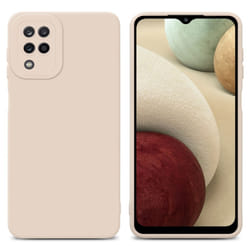 Cadorabo Case for Samsung Galaxy A12 / M12 Protective Cover made of flexible TPU Etui silicone - FLUID CREAM