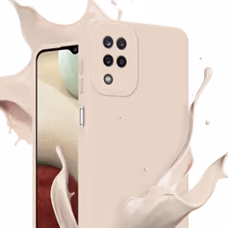 Cadorabo Case for Samsung Galaxy A12 / M12 Protective Cover made of flexible TPU Etui silicone - FLUID CREAM