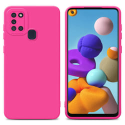 Cadorabo Case for Samsung Galaxy A21s Protective Cover made of flexible TPU Etui silicone - FLUID HOTPINK