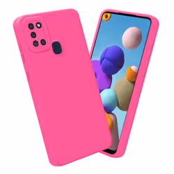 Cadorabo Case for Samsung Galaxy A21s Protective Cover made of flexible TPU Etui silicone - FLUID HOTPINK