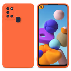 Cadorabo Case for Samsung Galaxy A21s Protective Cover made of flexible TPU Etui silicone - FLUID ORANGE