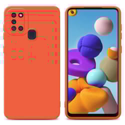 Cadorabo Case for Samsung Galaxy A21s Protective Cover made of flexible TPU Etui silicone - FLUID ORANGE