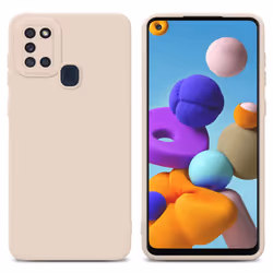 Cadorabo Case for Samsung Galaxy A21s Protective Cover made of flexible TPU Etui silicone - FLUID CREAM