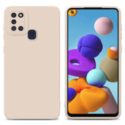 Cadorabo Case for Samsung Galaxy A21s Protective Cover made of flexible TPU Etui silicone - FLUID CREAM