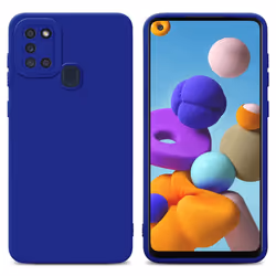 Cadorabo Case for Samsung Galaxy A21s Protective Cover made of flexible TPU Etui silicone - FLUID BLUE