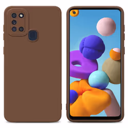 Cadorabo Case for Samsung Galaxy A21s Protective Cover made of flexible TPU Etui silicone - FLUID BROWN