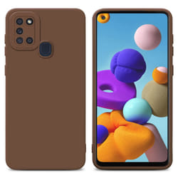Cadorabo Case for Samsung Galaxy A21s Protective Cover made of flexible TPU Etui silicone - FLUID BROWN