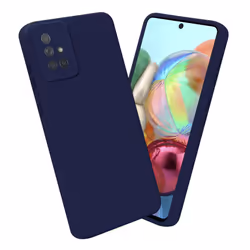 Cadorabo Case for Samsung Galaxy A71 4G Protective Cover made of flexible TPU Etui silicone - FLUID DARK BLUE