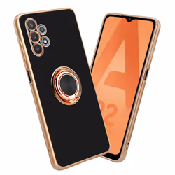 Cadorabo Case for Samsung Galaxy A32 5G with ring Protective Cover made of flexible TPU silicone, with camera protection and  ...