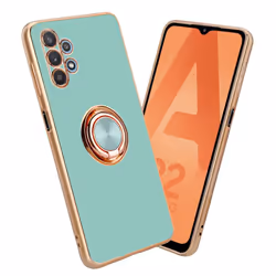Cadorabo Case for Samsung Galaxy A32 5G with ring Protective Cover made of flexible TPU silicone, with camera protection and  ...