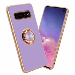 Cadorabo Case for Samsung Galaxy S10 4G with ring Protective Cover made of flexible TPU silicone, with camera protection - Gl ...
