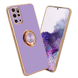 Cadorabo Case for Samsung Galaxy S20 PLUS with ring Protective Cover made of flexible TPU silicone, with camera protectio - Glossy Light Purple - Gold