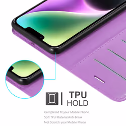 Cadorabo Case for Apple iPhone 14 Cover Book Wallet Protection PU Leather Etui magnetic closure card slot - PASTEL PURPLE