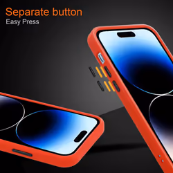 Cadorabo Case for Apple iPhone 14 PRO MAX Cover Matt Protection Hard Case Shockproof hard Case TPU - Frosted Red - Black Keys