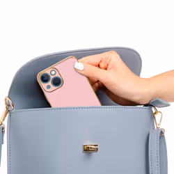 Cadorabo Case for Apple iPhone 14 PLUS Protective Cover made of flexible TPU Etui silicone and with camera protection - Glossy Pink - Gold