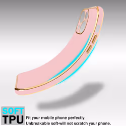 Cadorabo Case for Apple iPhone 14 PLUS Protective Cover made of flexible TPU Etui silicone and with camera protection - Glossy Pink - Gold