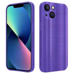 Cadorabo Case for Apple iPhone 14 Protective Cover made of flexible TPU Etui silicone in brushed design - Brushed Purple