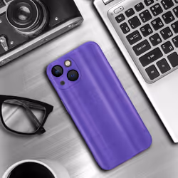 Cadorabo Case for Apple iPhone 14 Protective Cover made of flexible TPU Etui silicone in brushed design - Brushed Purple
