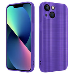 Cadorabo Case for Apple iPhone 14 PLUS Protective Cover made of flexible TPU Etui silicone in brushed design - Brushed Purple