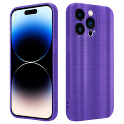 Cadorabo Case for Apple iPhone 14 PRO Protective Cover made of flexible TPU Etui silicone in brushed design - Brushed Purple