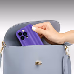 Cadorabo Case for Apple iPhone 14 PRO MAX Protective Cover made of flexible TPU Etui silicone in brushed design - Brushed Purple