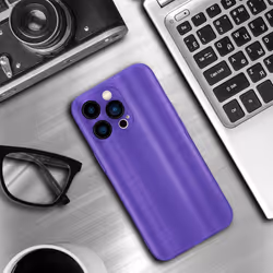 Cadorabo Case for Apple iPhone 14 PRO MAX Protective Cover made of flexible TPU Etui silicone in brushed design - Brushed Purple
