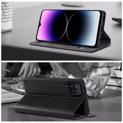 Cadorabo Case for Samsung Galaxy A12 / M12 Cover Book Wallet Protection PU Leather Flip Magnetic Smart View Etui